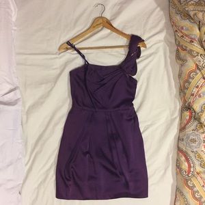 Royal purple one shoulder dress
