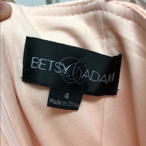 Peach Floral Textured Formal Dress Strapless - Picture 5 of 5