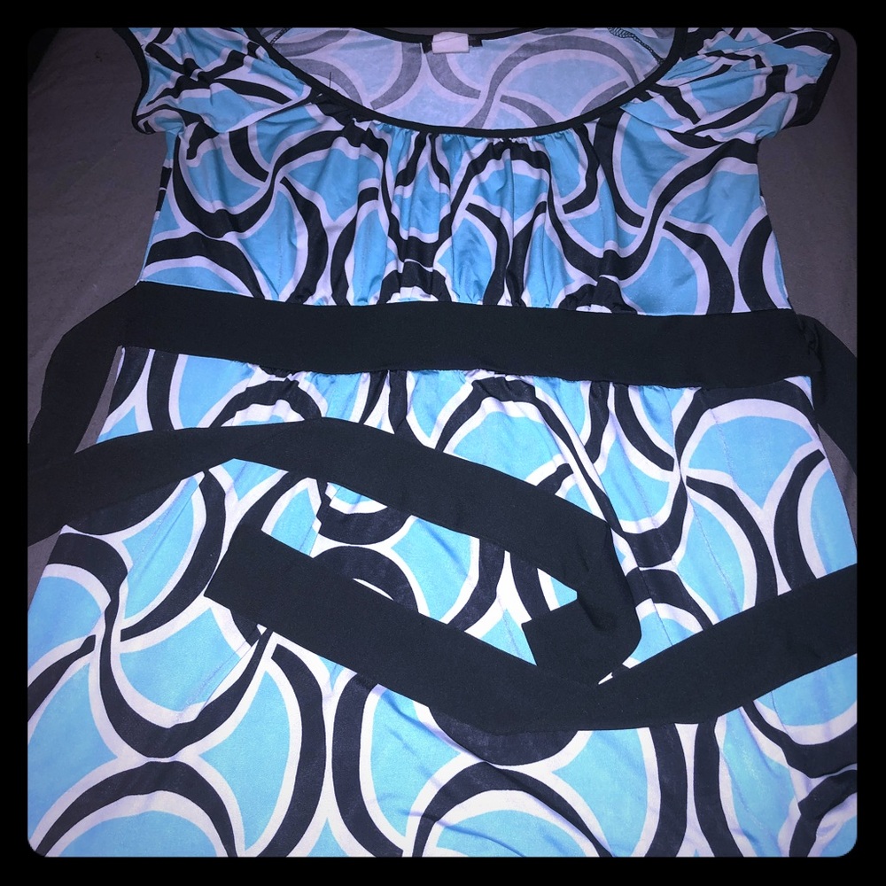 Gorgeous Light Blue and White Dress Top