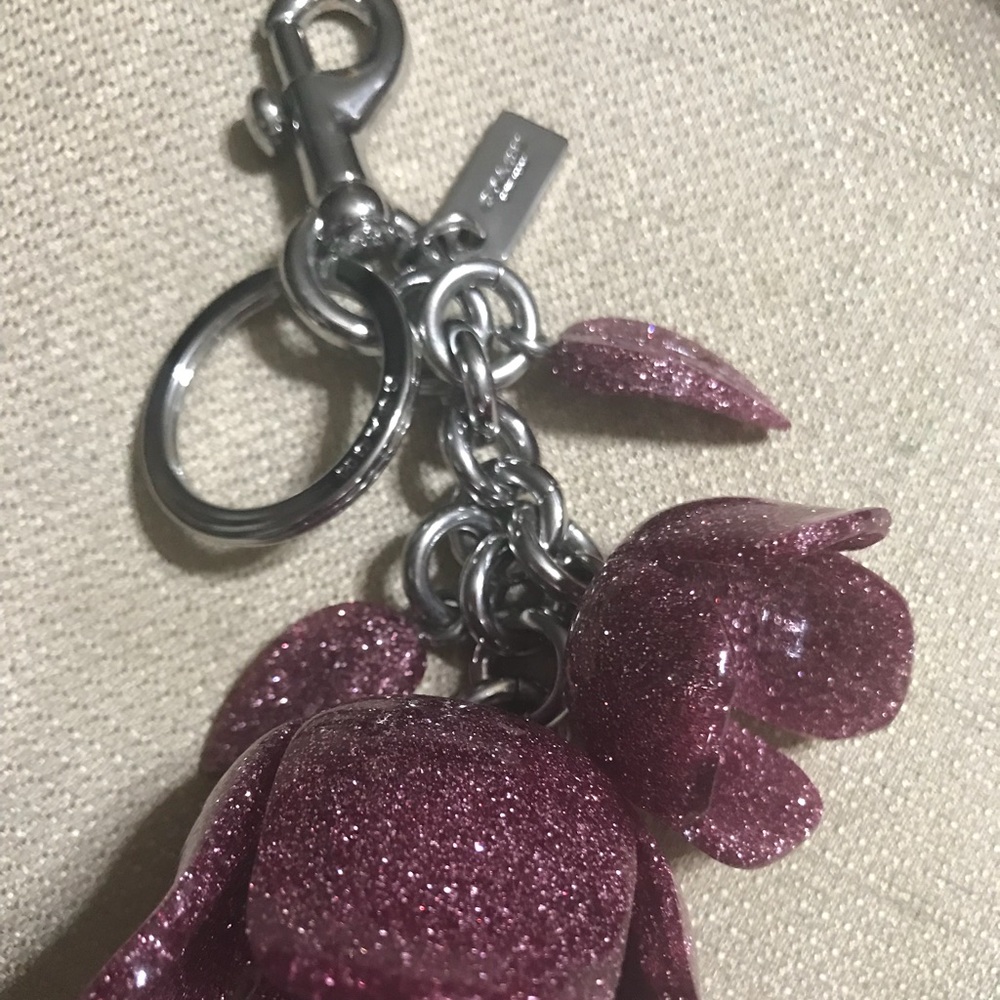 Coach Mauve Flower bag ornament