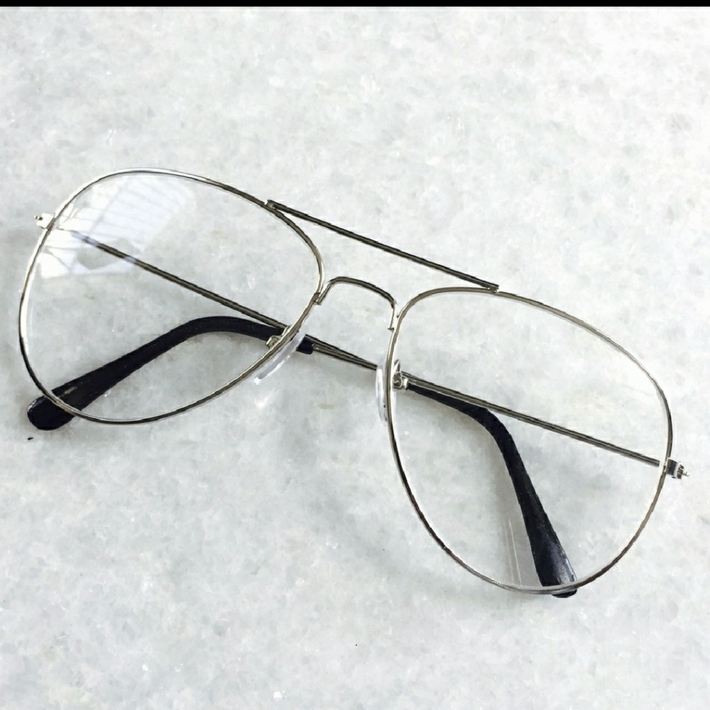 Aviator clear frames with silver ( vintage)