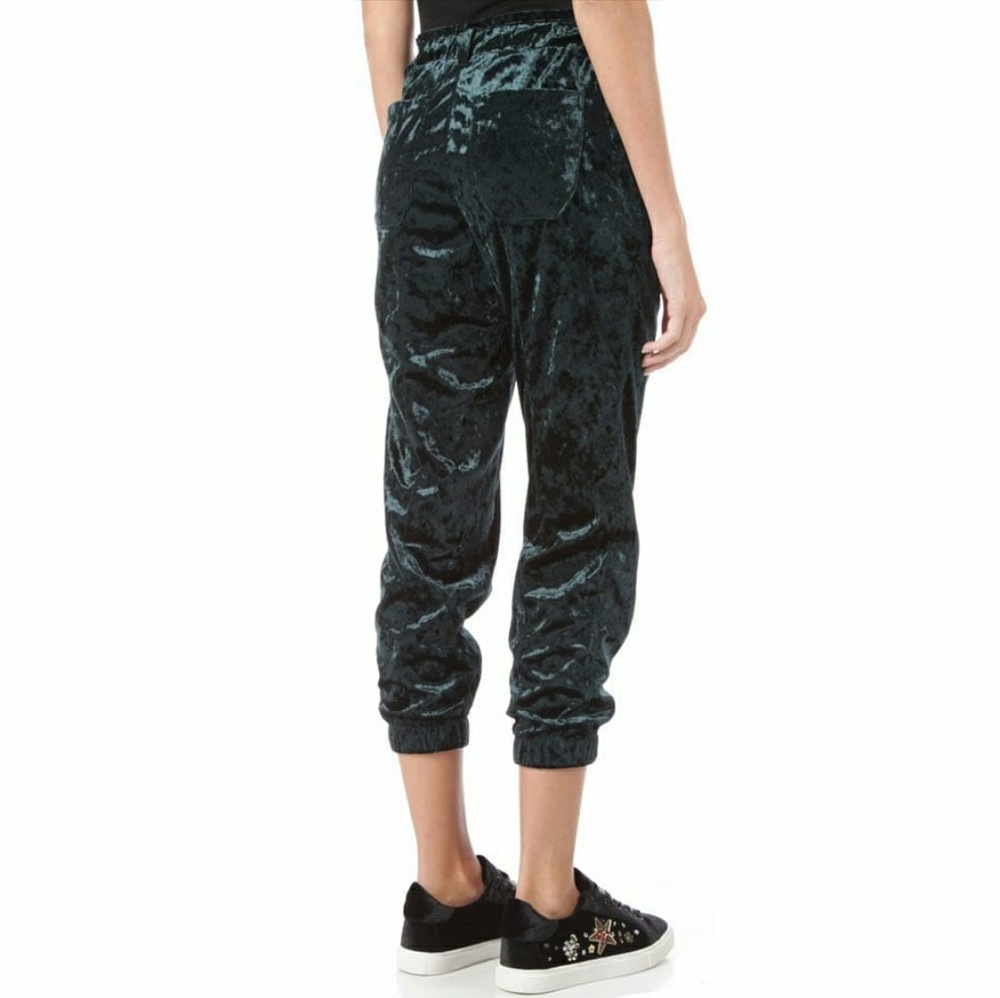 BNWT Paper Bag Bow Waist Crushed Velvet Joggers