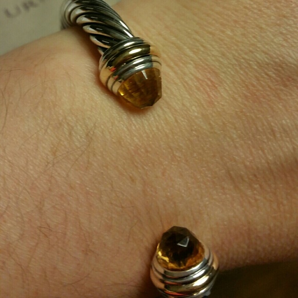 David Yurman 18k Gold Classic Cable Cuff with Citrine  David Yurman Champagne Citrine SS/Gold Cable Cuff