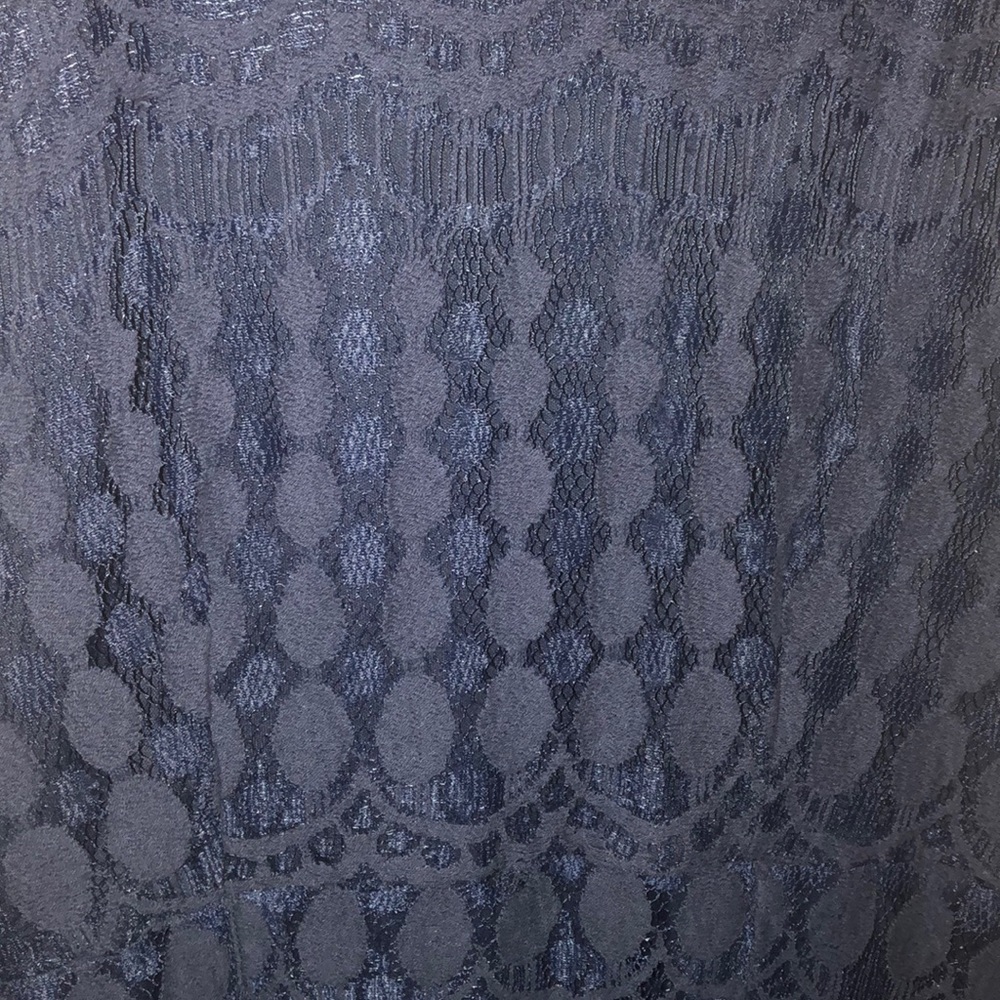 Navy Blue high low lace dress - Picture 2 of 4