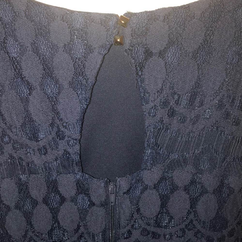 Navy Blue high low lace dress - Picture 4 of 4