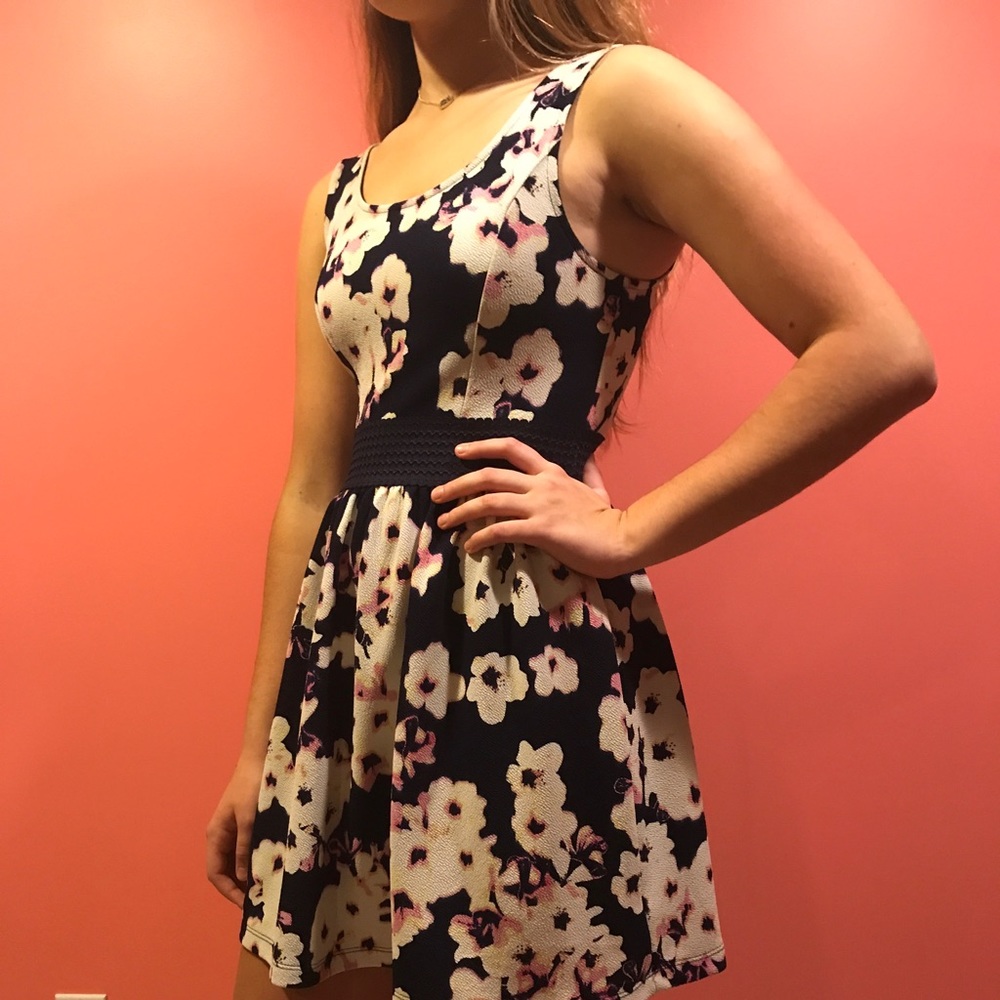 Great fit and flare flowered dress
