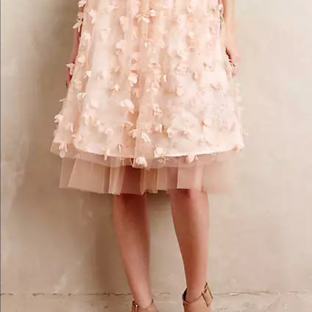 NWOT Eva Franco Pink Midi Dimensional Floral Skirt - Picture 2 of 5
