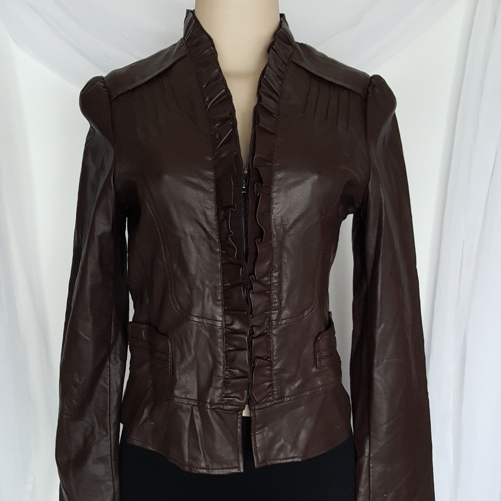 DRESS BARN FAUX LEATHER JACKET