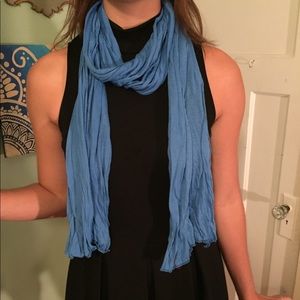 Thin Blue Cotton Scarf Purchased in France