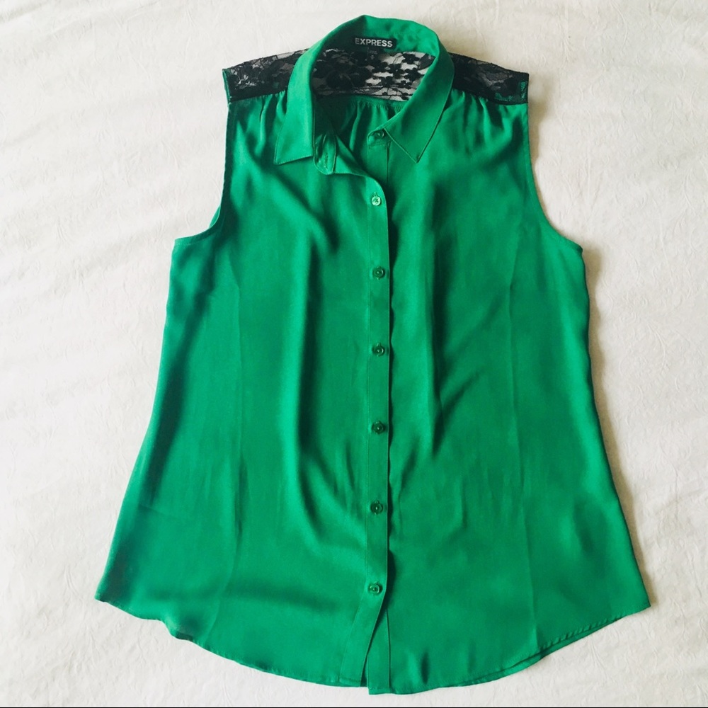 Express Portofino Sleeveless Top With Lace