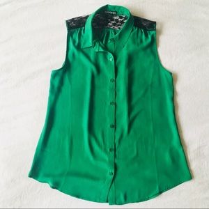 Express Portofino Sleeveless Top With Lace