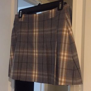 Burberry plaid pleated lined skirt