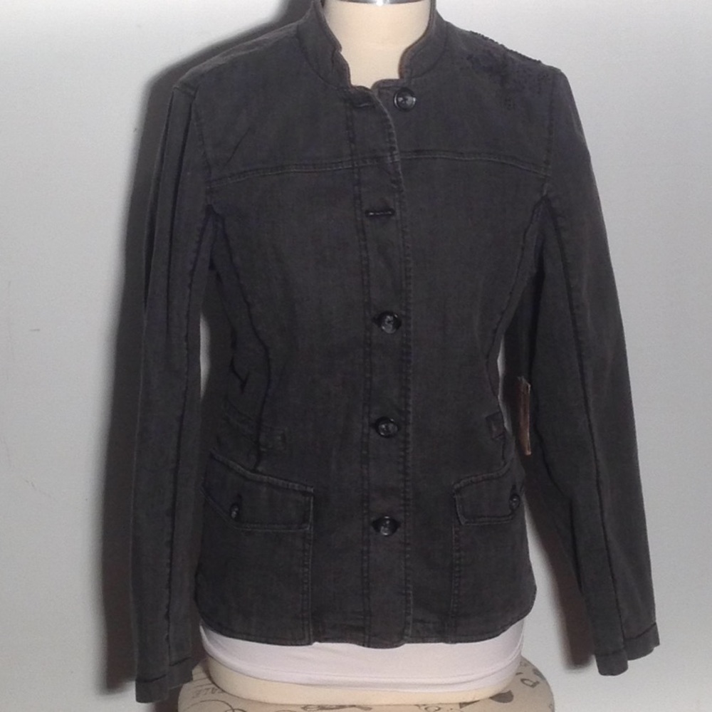 ColdWater Creek Beaded denim jacket - Picture 3 of 8