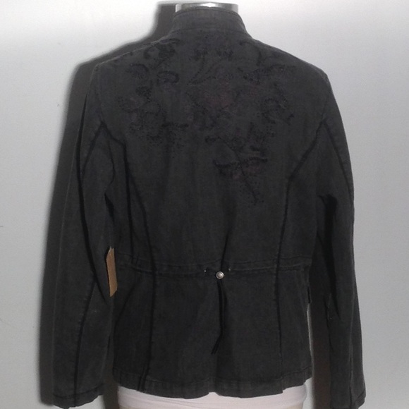 ColdWater Creek Beaded denim jacket - Picture 4 of 8