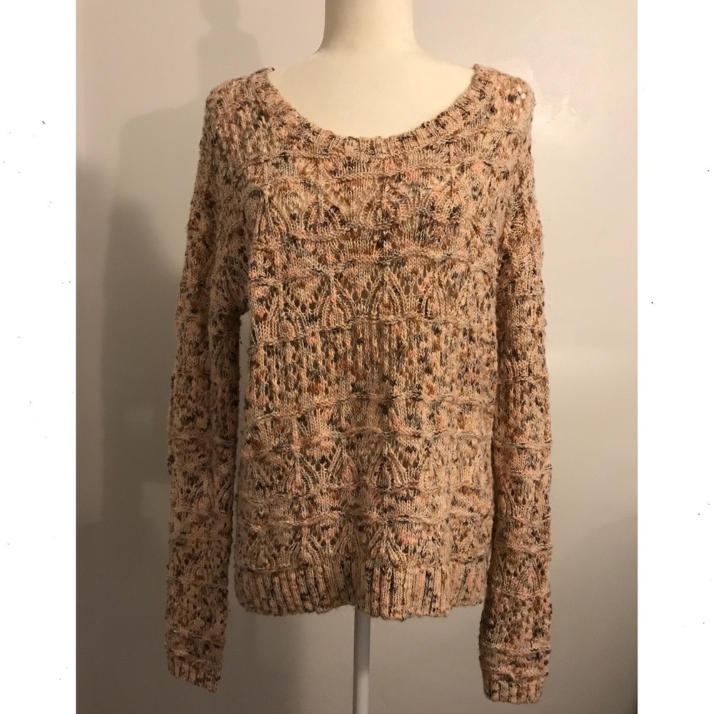 Hinge Tan Peach Marble Knitted Sweater