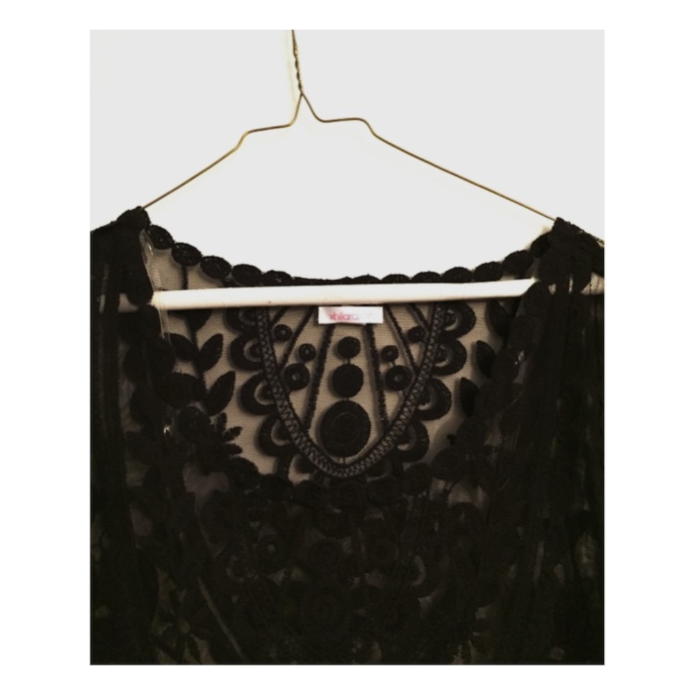 Xhilaration Black Sheer Top - Picture 2 of 2