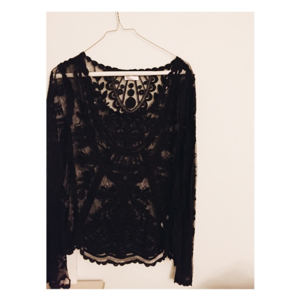 Xhilaration Black Sheer Top - Picture 1 of 2
