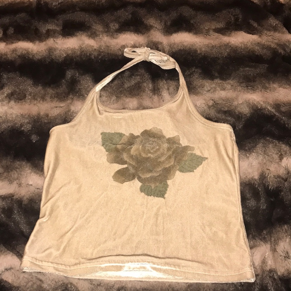 Vintage halter velvet crop top