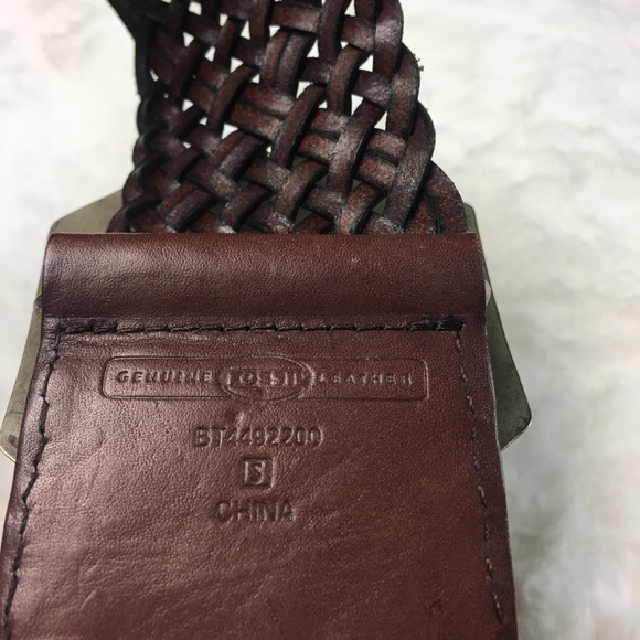 FOSSIL BRAIDED LEATHER BELT SMALL BROWN