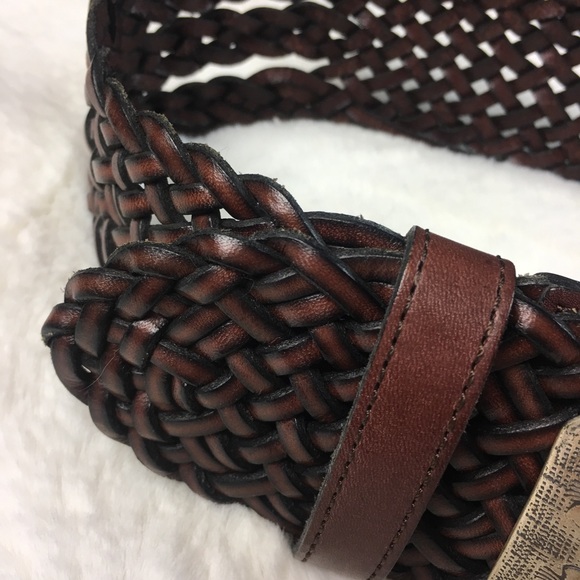 FOSSIL BRAIDED LEATHER BELT SMALL BROWN
