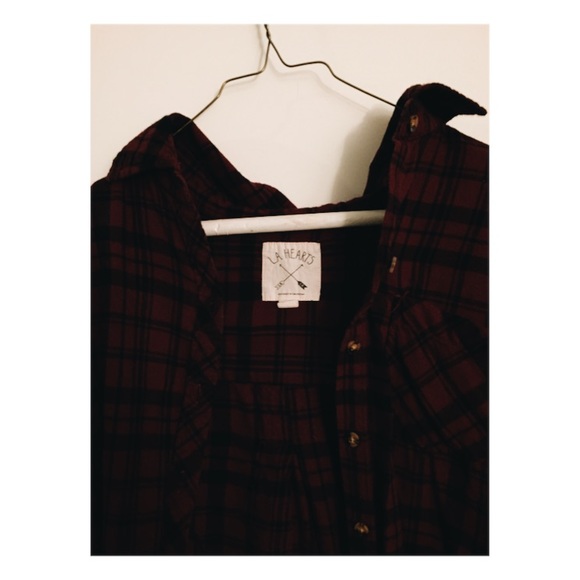 LA Hearts Plaid Flannel - Picture 2 of 2