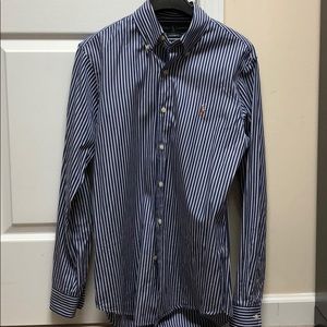 Polo Navy Striped Button Up