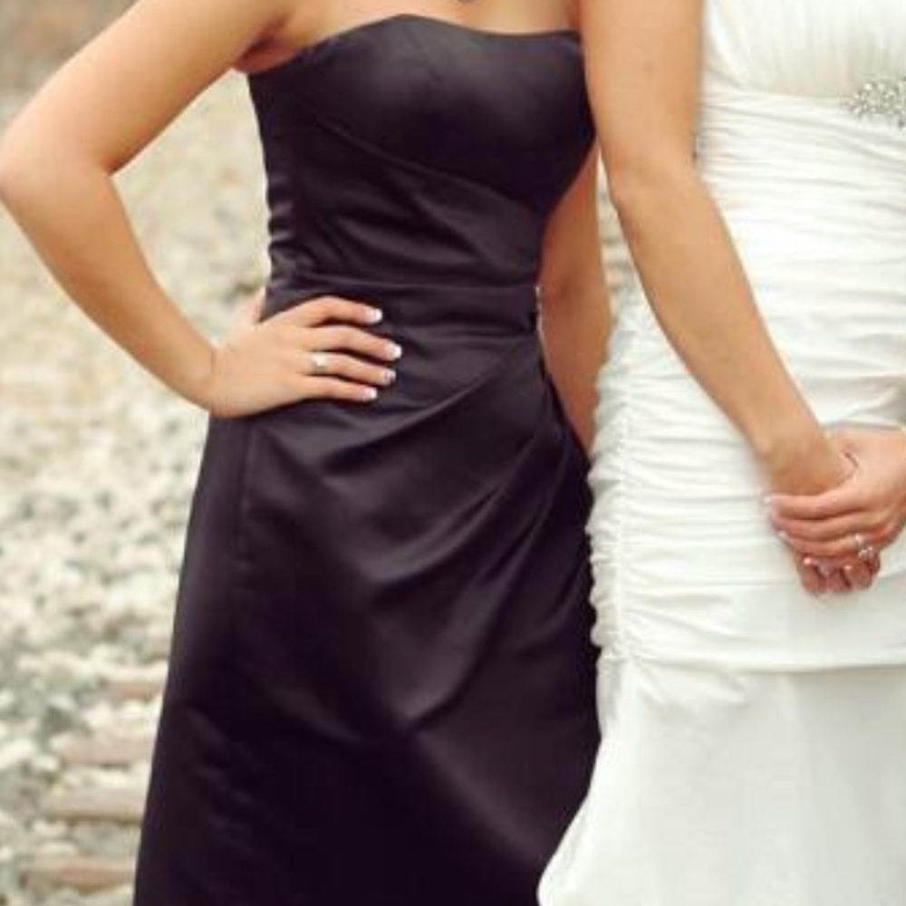 Short black bridesmaids dress