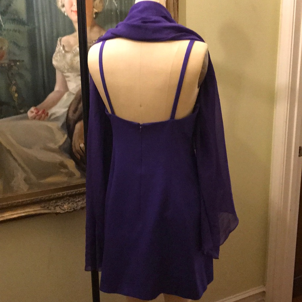Purple chiffon cocktail dress