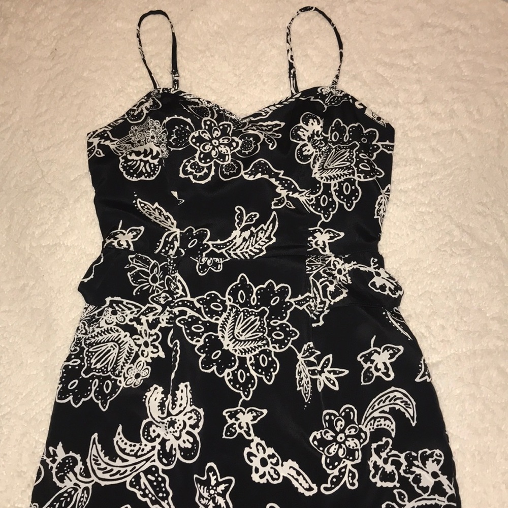 Black and white floral dress
