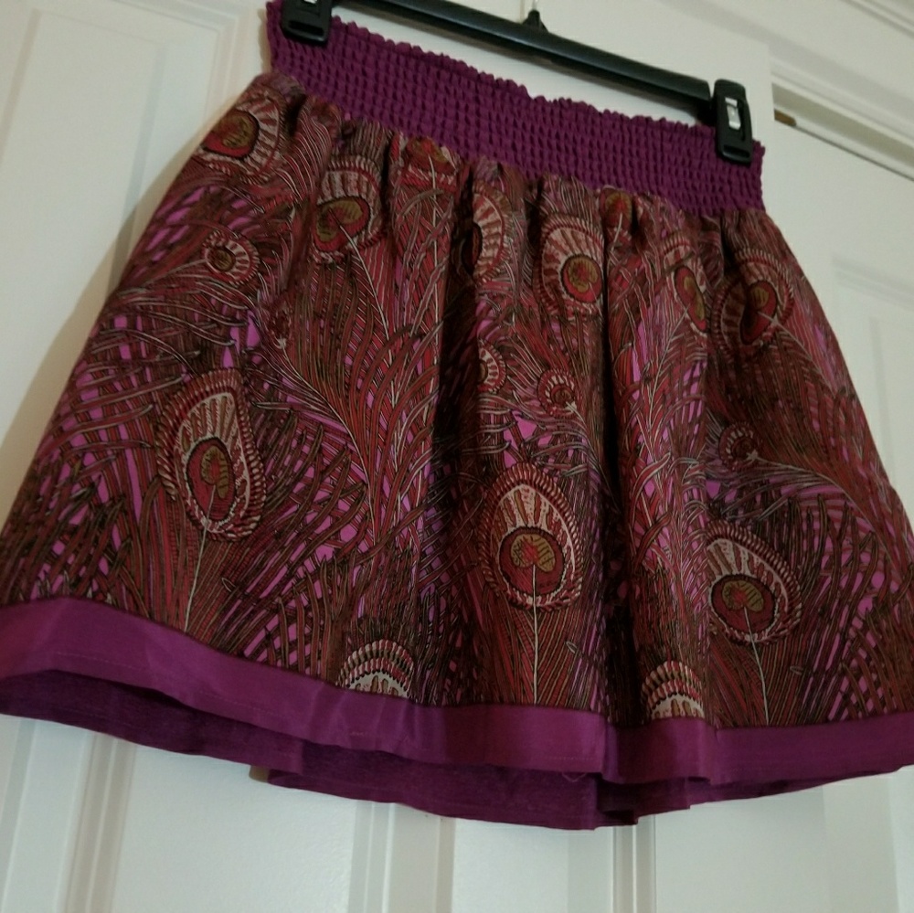 Kimchi Blue Mystic Plum Feather Print Skirt