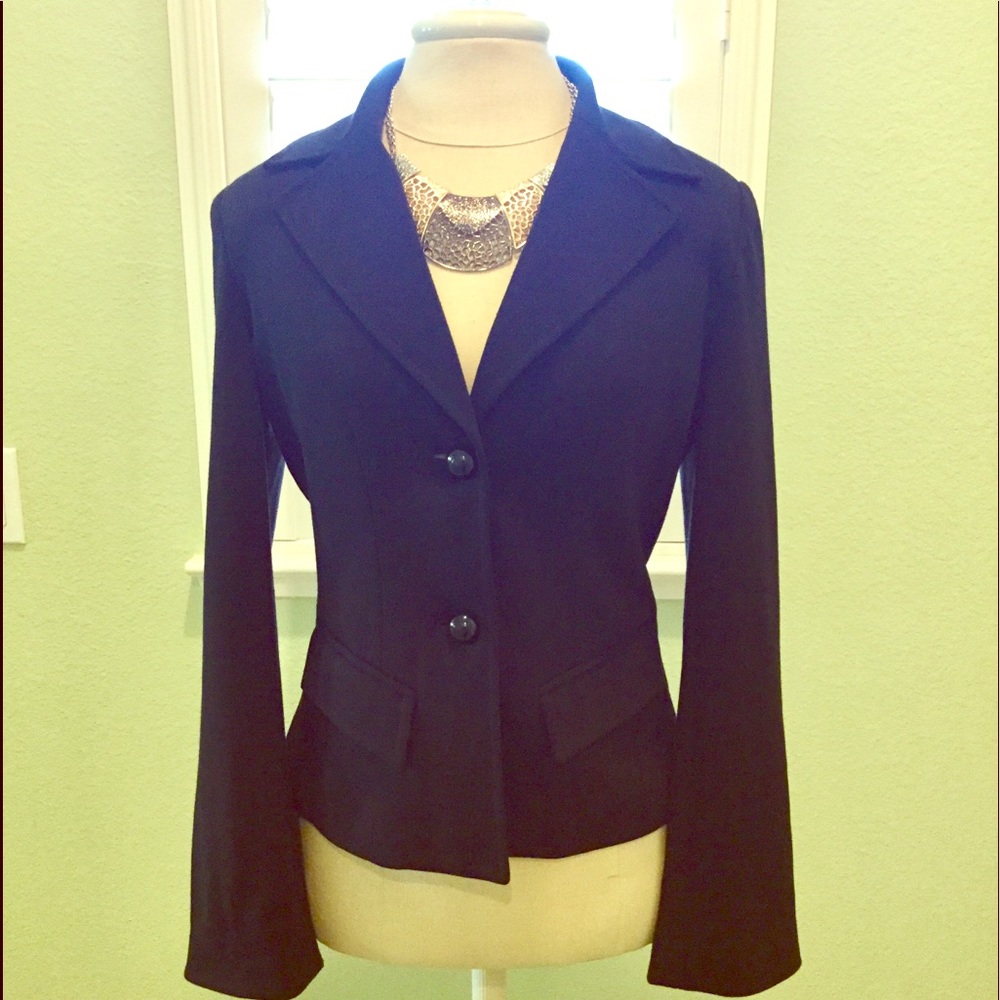 Black Blazer with Buttoned Cuff Detail