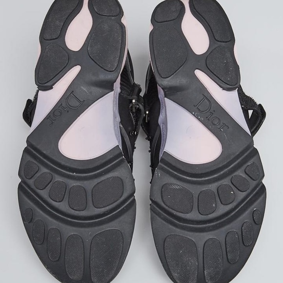DIOR Black Fabric Embellished Fusion Sneaker, 6M - Picture 2 of 4