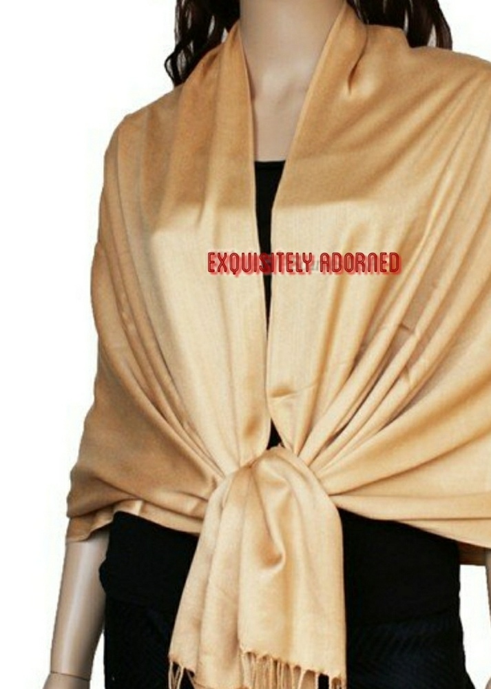 PASHMINA STYLE WRAP/SCARF - BEIGE