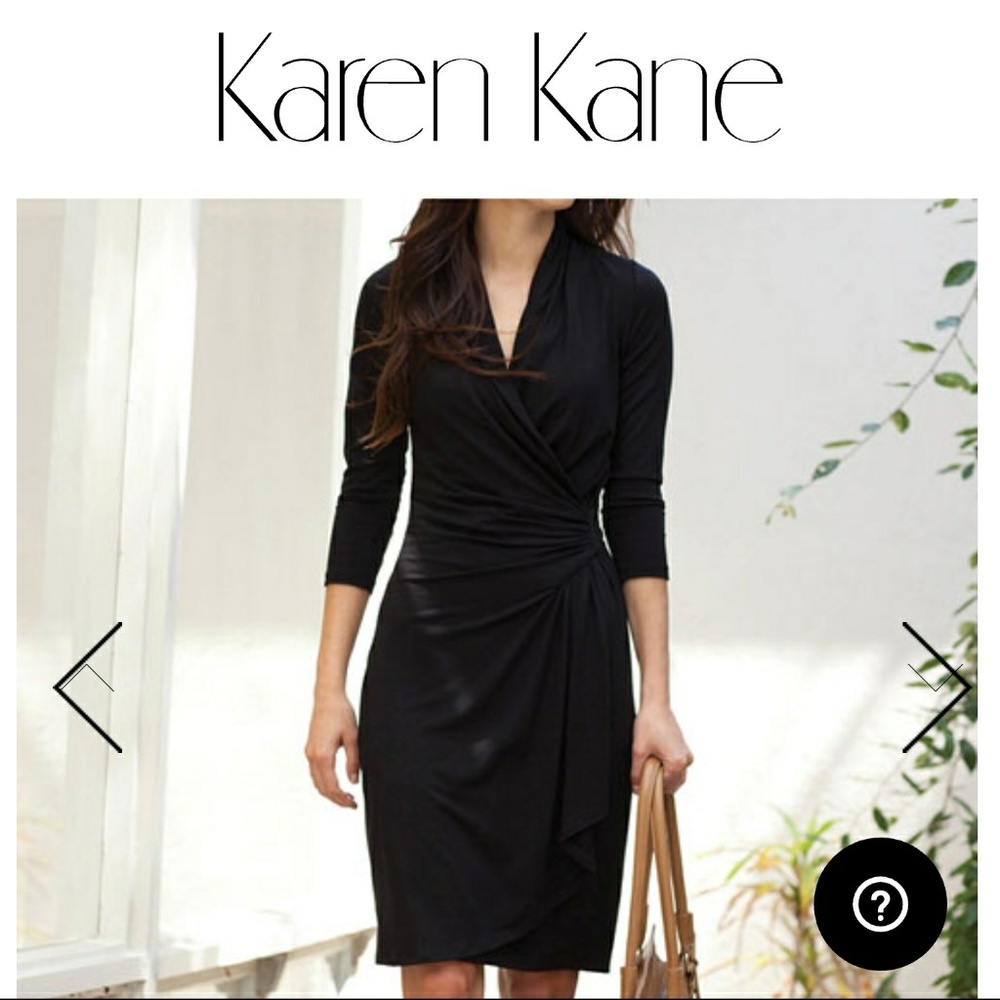 Faux wrap dress with ruche detail