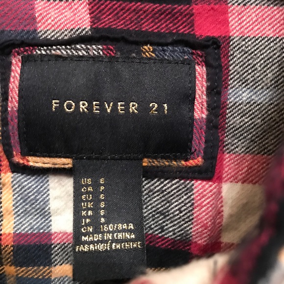 Forever 21 S Plaid Flannel shirt long sleeve - Picture 3 of 4