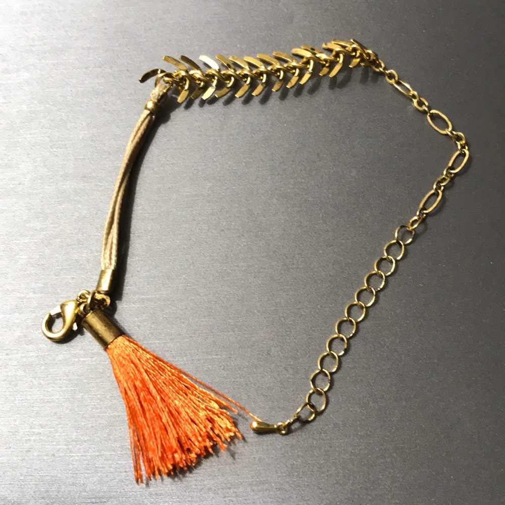 Fishbone bracelet with tassel