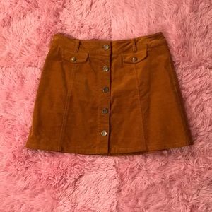 Forever 21 button up skirt mustard