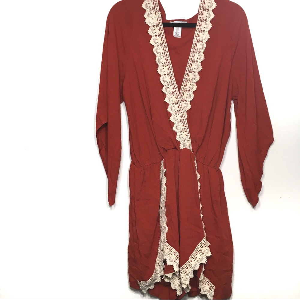 No Longer Available ๐บ๐ธ Romper Rust Orange Cream - Picture 1 of 7