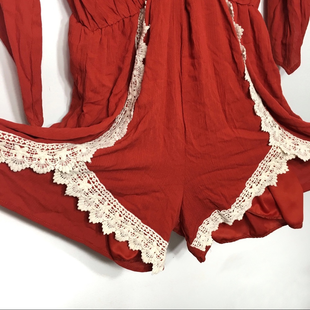 No Longer Available ๐บ๐ธ Romper Rust Orange Cream - Picture 4 of 7
