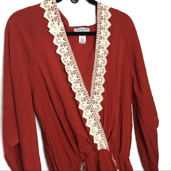 No Longer Available 🇺🇸 Romper Rust Orange Cream - Picture 2 of 7