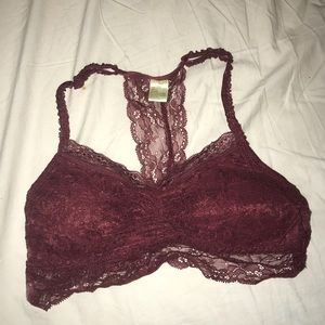 Burgundy lace Bralette