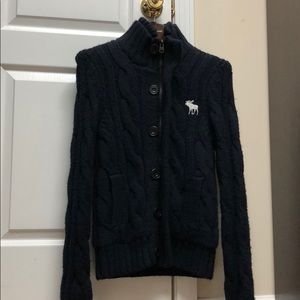 Abercrombie & Fitch Crochet Sherpa Lining Sweater