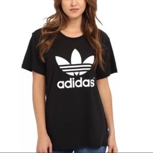 Adidas women's boyfriend trefoil tee L