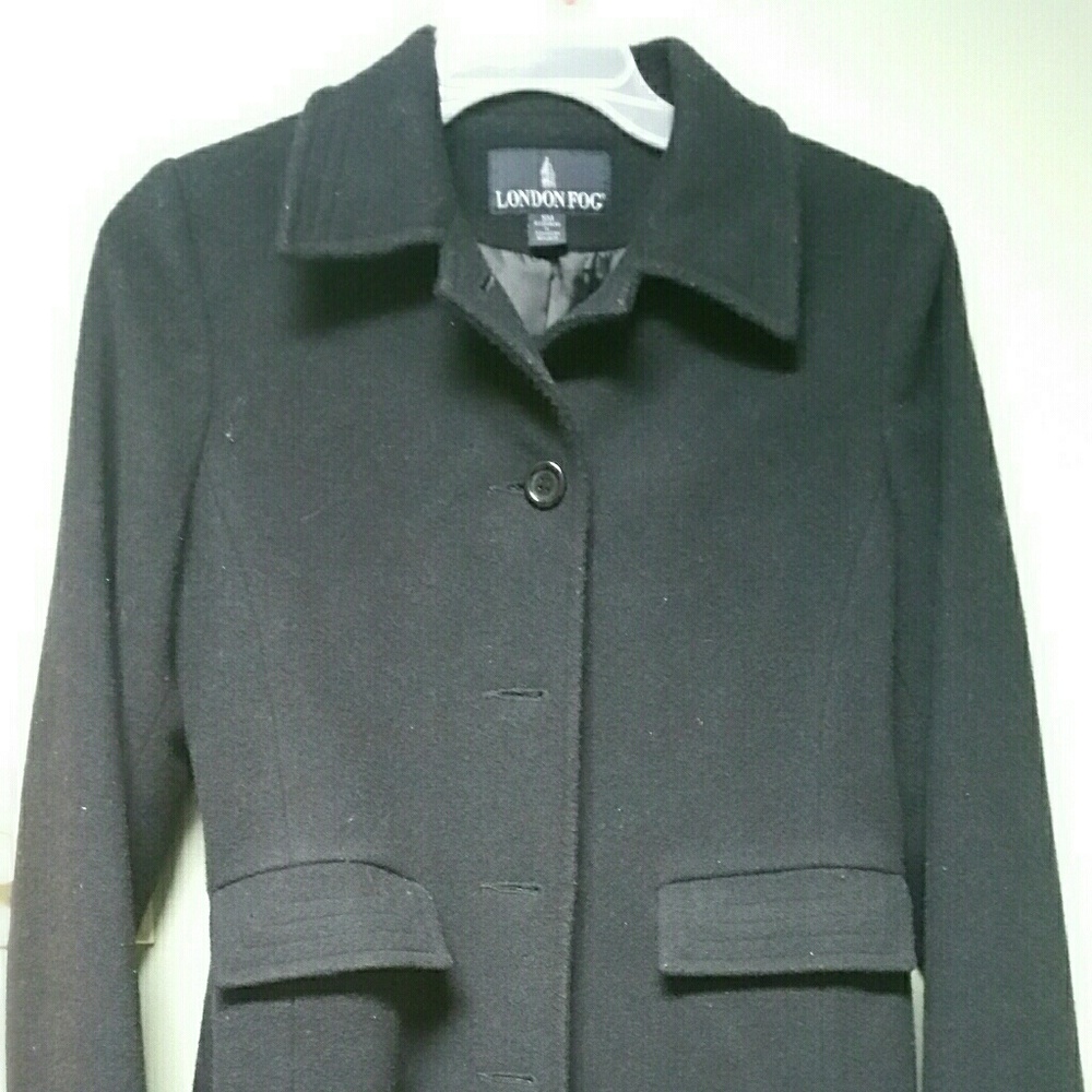 Black London Fog Wool Coat