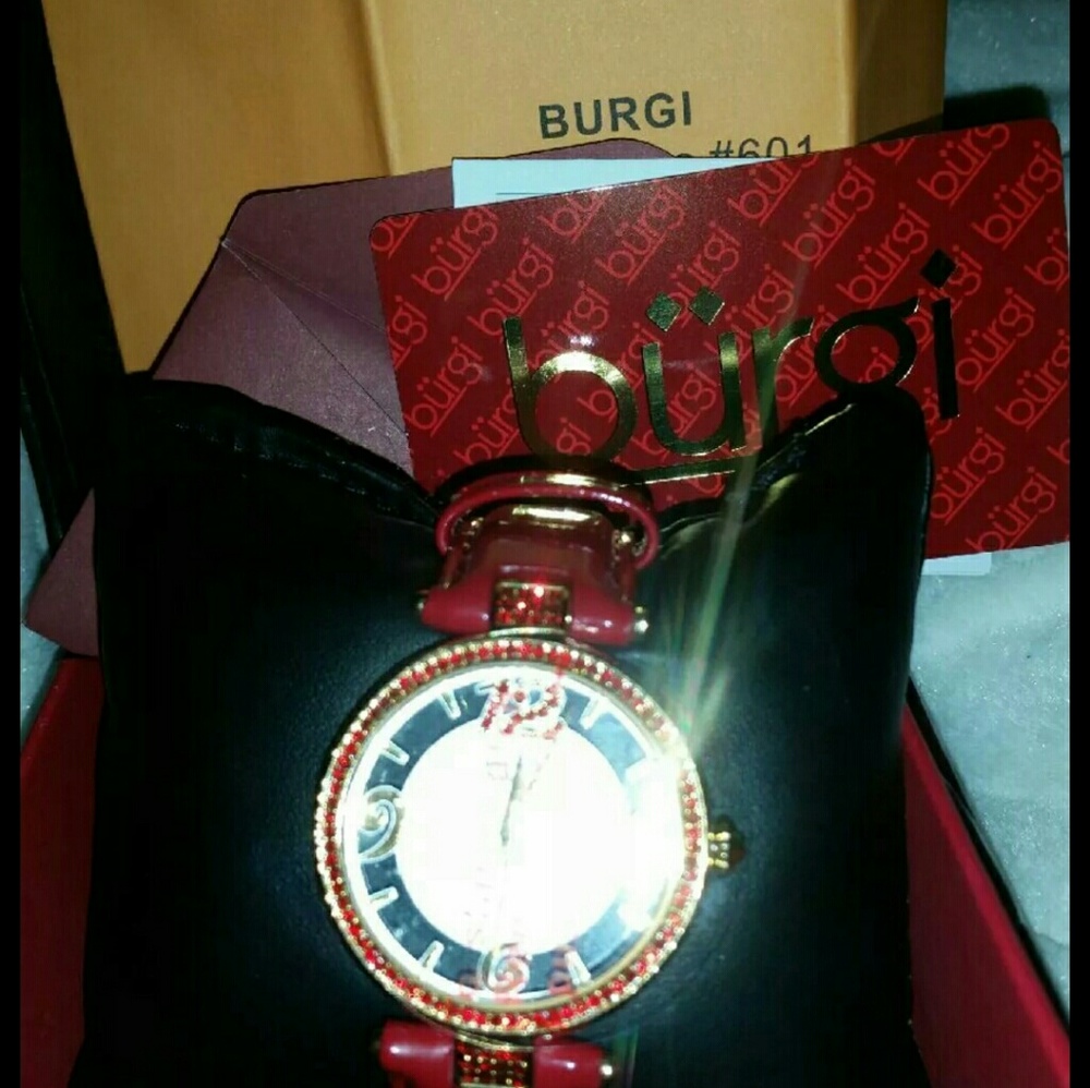 Burgi watch nwt box warranty card  & docs