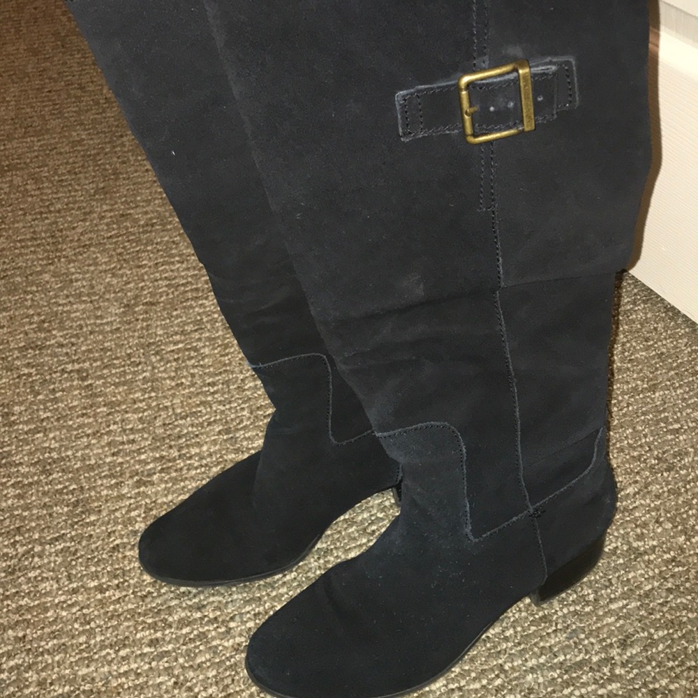 Steve Madden black suede knee high boots