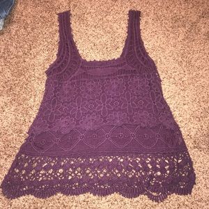 Purple crochet tank top