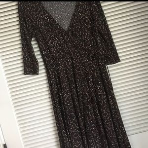 Faux wrap dress chocalate paisley color