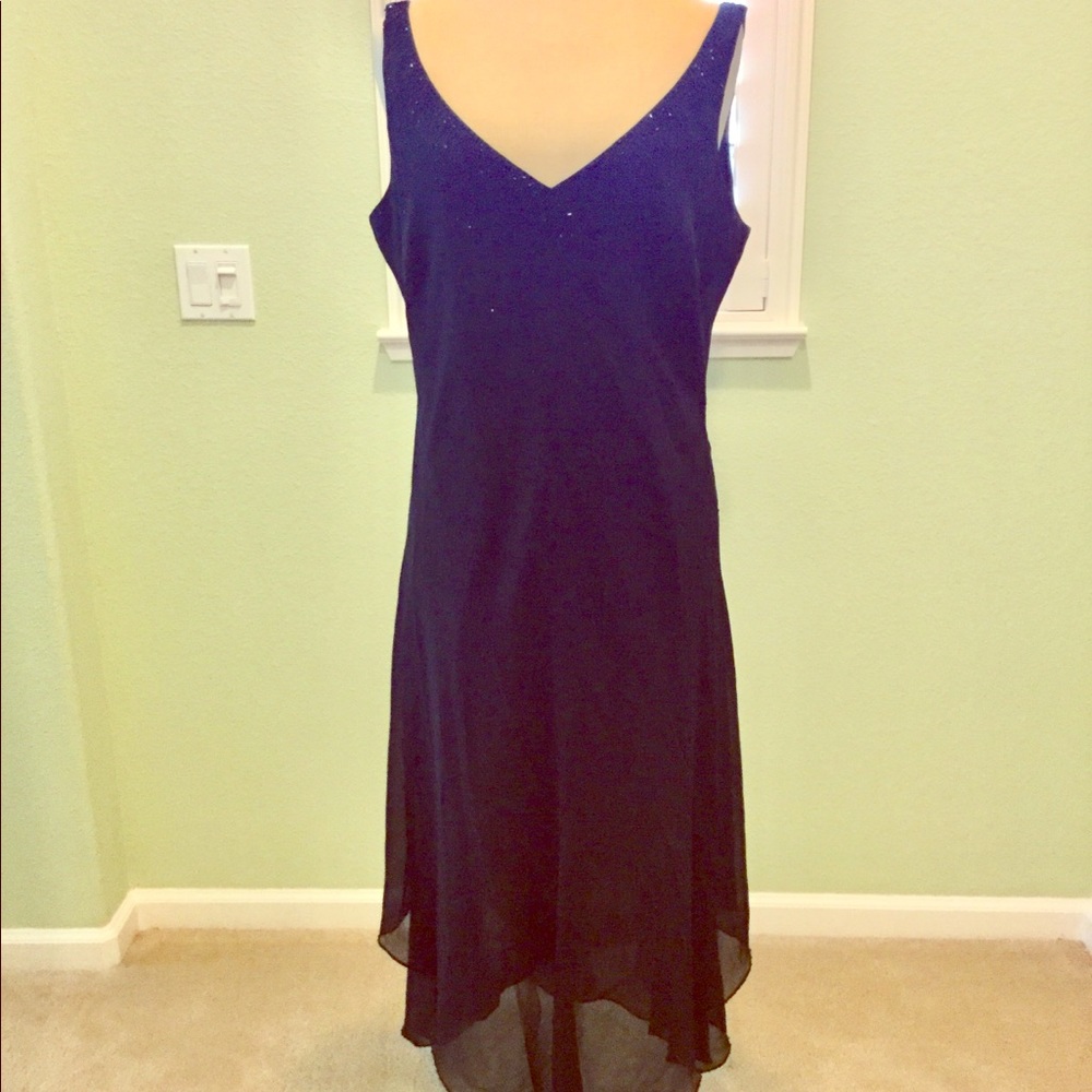Jones Wear Dress Black Asymetrical Cocktail Dress