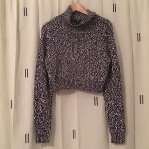 Soft cropped cozy turtleneck sweater